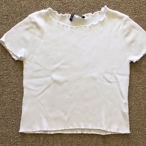 Brandy Melville white ribbed crop top